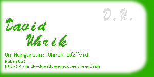 david uhrik business card